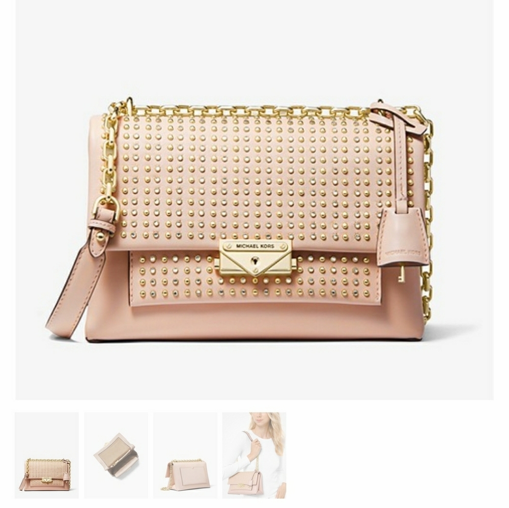 New Michael KorsCece Medium Studded Leath…